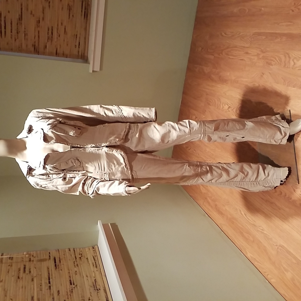 Twill Twenty Two Tan Pants & Matching Jacket Size M